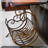 F02. Magazine holder side table. 20.5”h x 16”w x 12”d